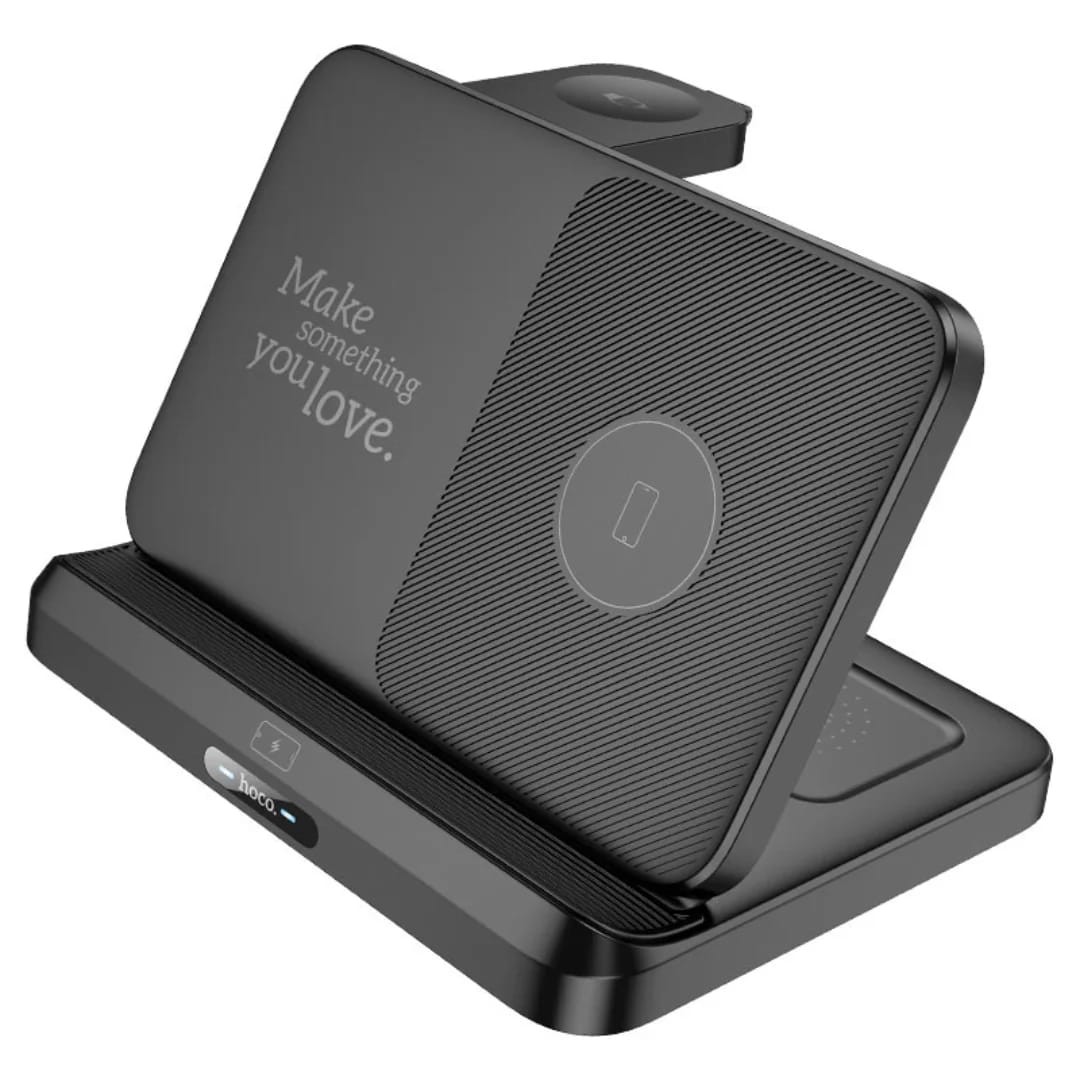 Hoco CQ7 pass wireless charger folding 3 in 1 for android and IOS - Tokarri