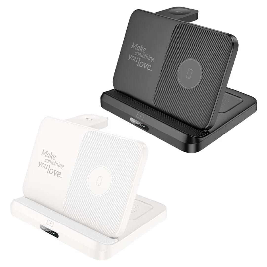 Hoco CQ7 pass wireless charger folding 3 in 1 for android and IOS - 1063 - Tokarri