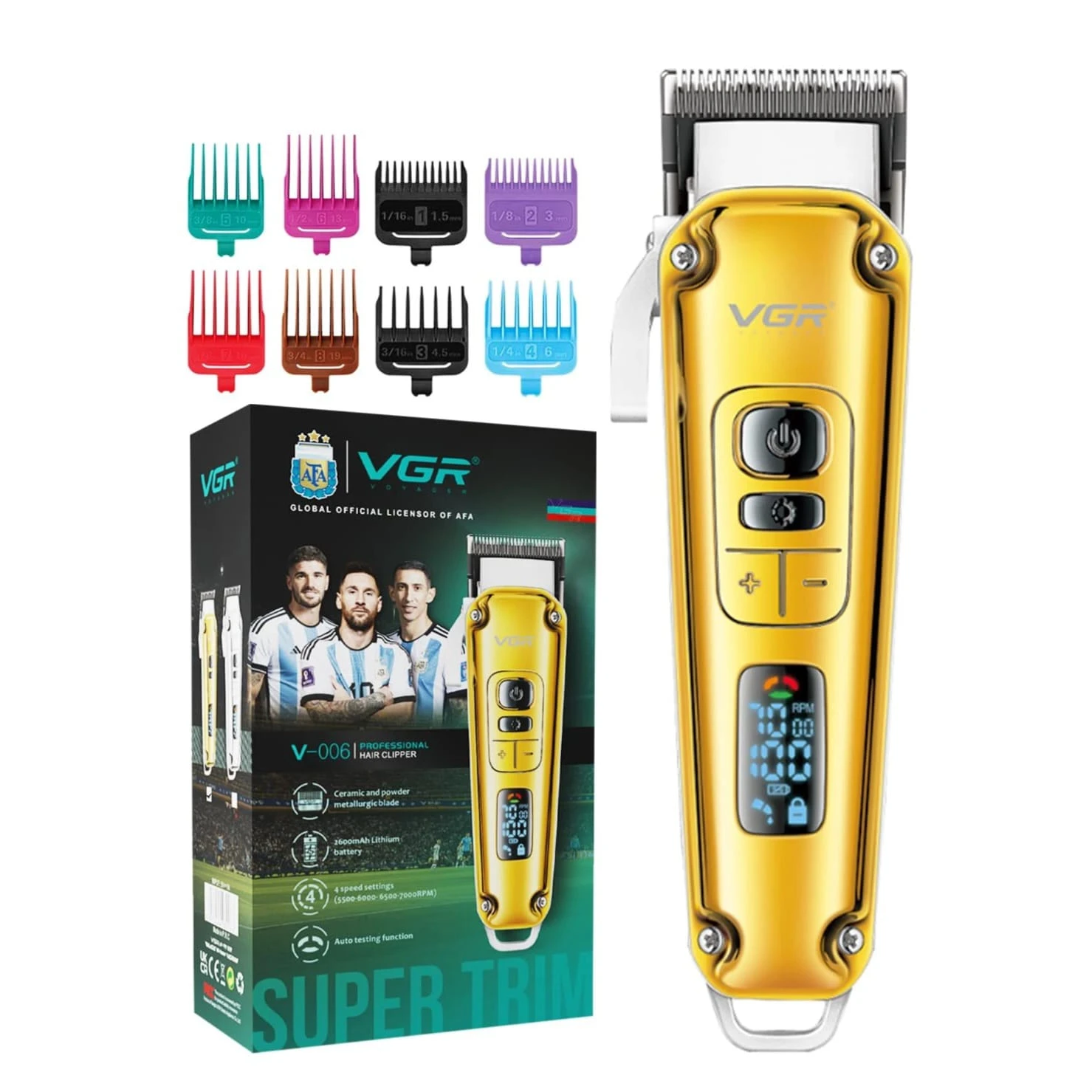 VGR- V-006 Professional Hair Clipper for Men | Gold Metal Body - Tokarri