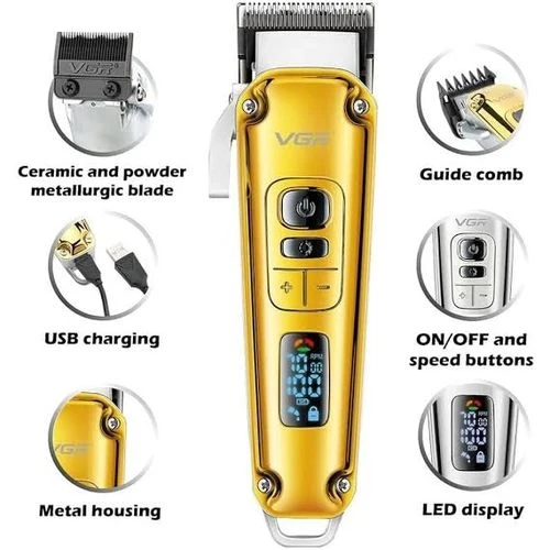 VGR- V-006 Professional Hair Clipper for Men | Gold Metal Body - 1189 - Tokarri