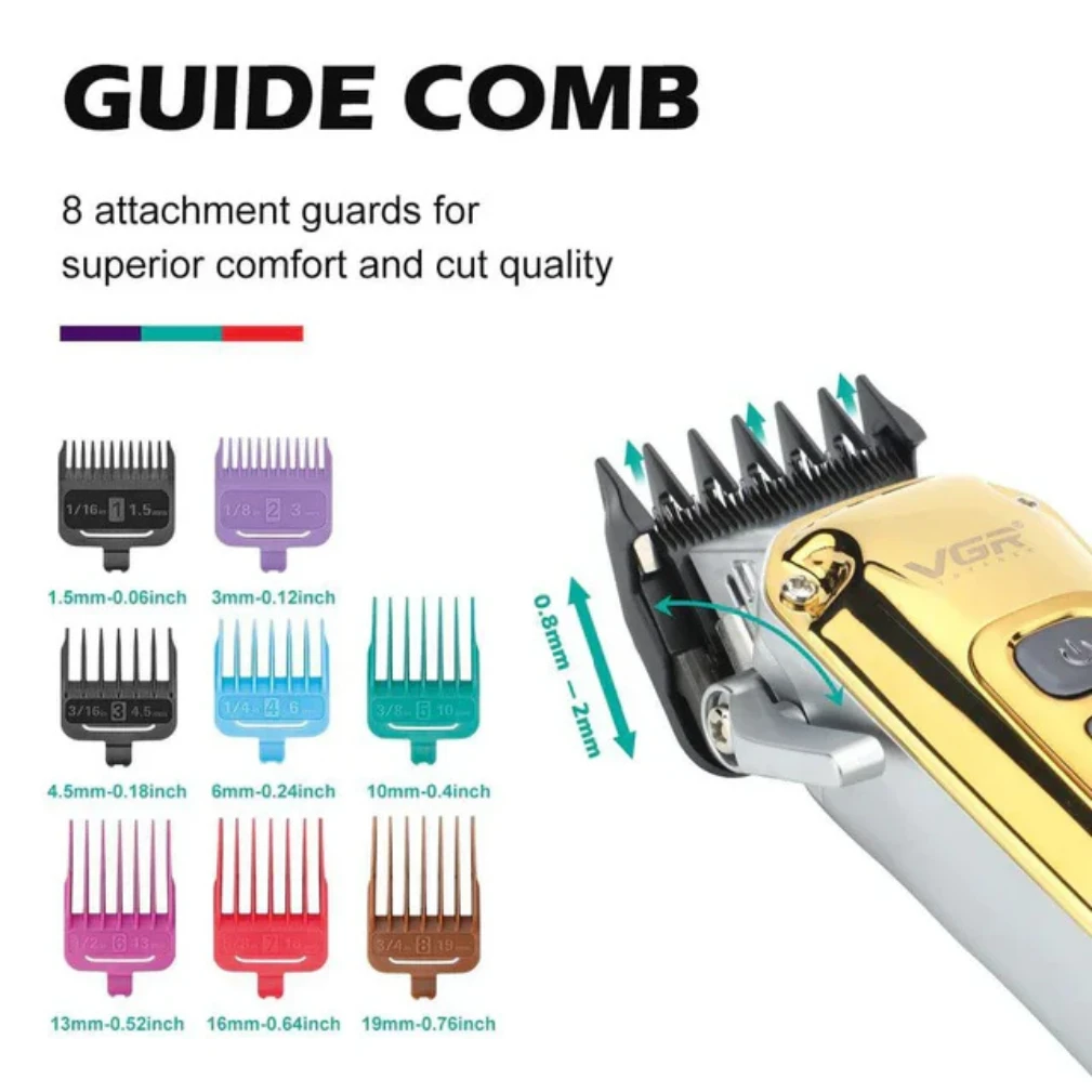 VGR- V-006 Professional Hair Clipper for Men | Gold Metal Body - 1191 - Tokarri