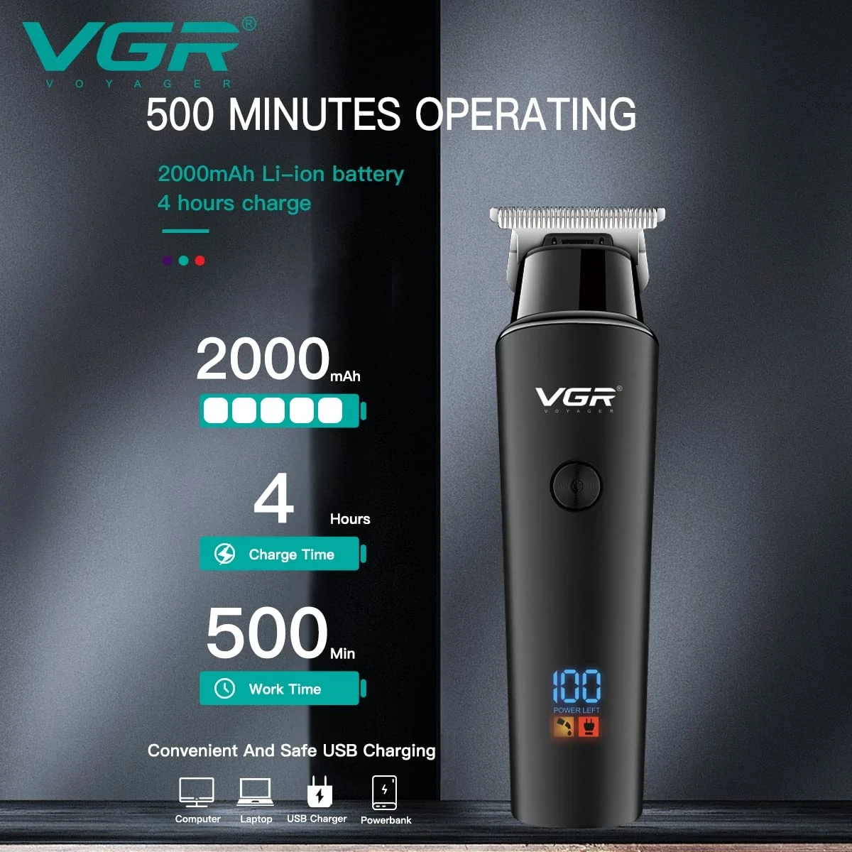 VGR- V-937 Professional Hair Trimmer for Men - 1199 - Tokarri