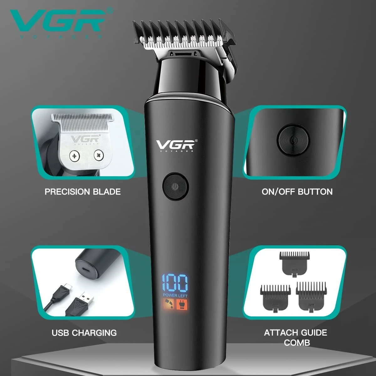 VGR- V-937 Professional Hair Trimmer for Men - 1198 - Tokarri