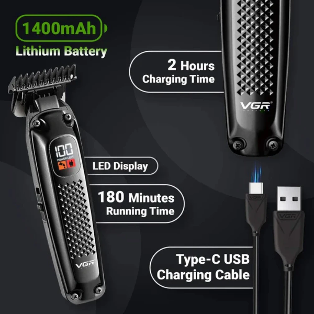 VGR VL-972 Limited Edition Hair Trimmer for Men – Professional Beard & Hair Clip - 1206 - Tokarri