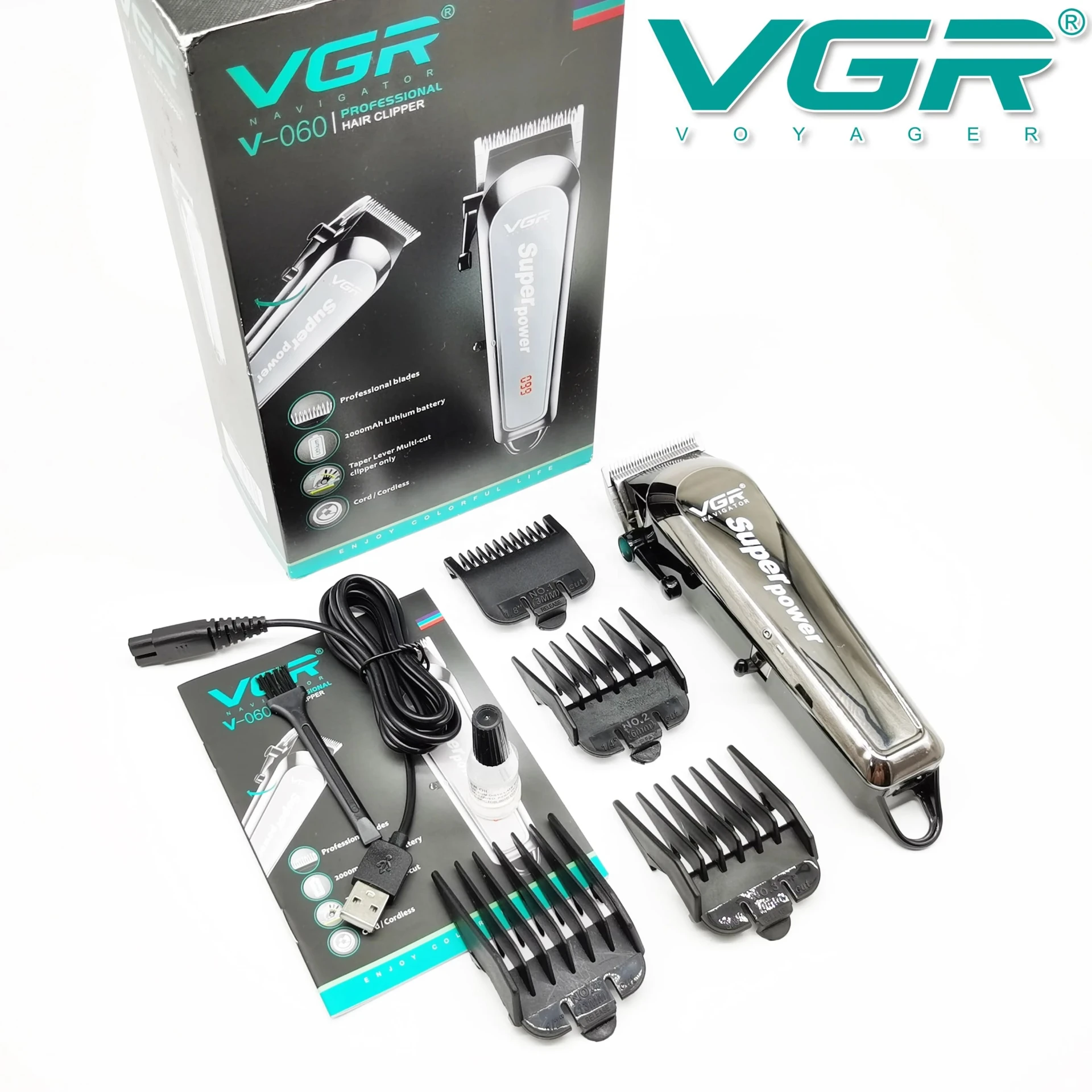 VGR -V-060 Professional Rechargeable Hair Trimmer for Men - 1214 - Tokarri