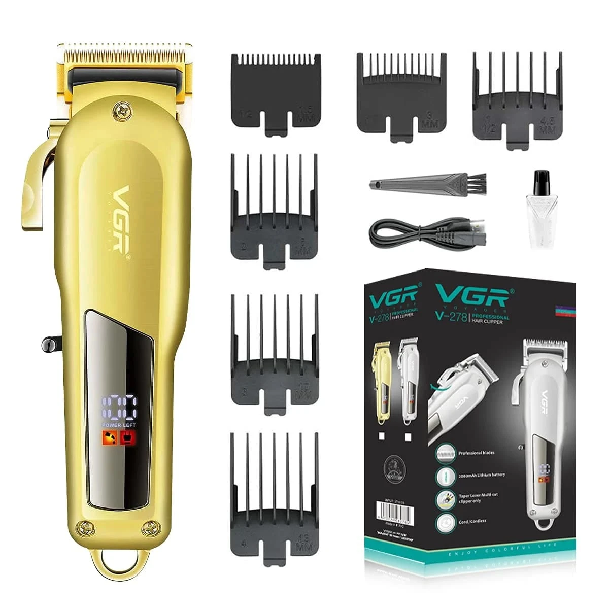 VGR- Professional Cordless Hair Trimmer Clippers Shaving Cutting Barber V-278 - Tokarri