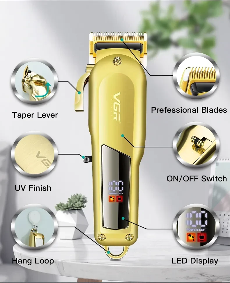 VGR- Professional Cordless Hair Trimmer Clippers Shaving Cutting Barber V-278 - 1247 - Tokarri