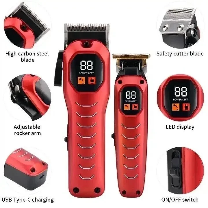 GEEMY GM-8046 Professional Hair Clipper Rechargeable Hair Trimmer Set 2 in 1 - 1272 - Tokarri