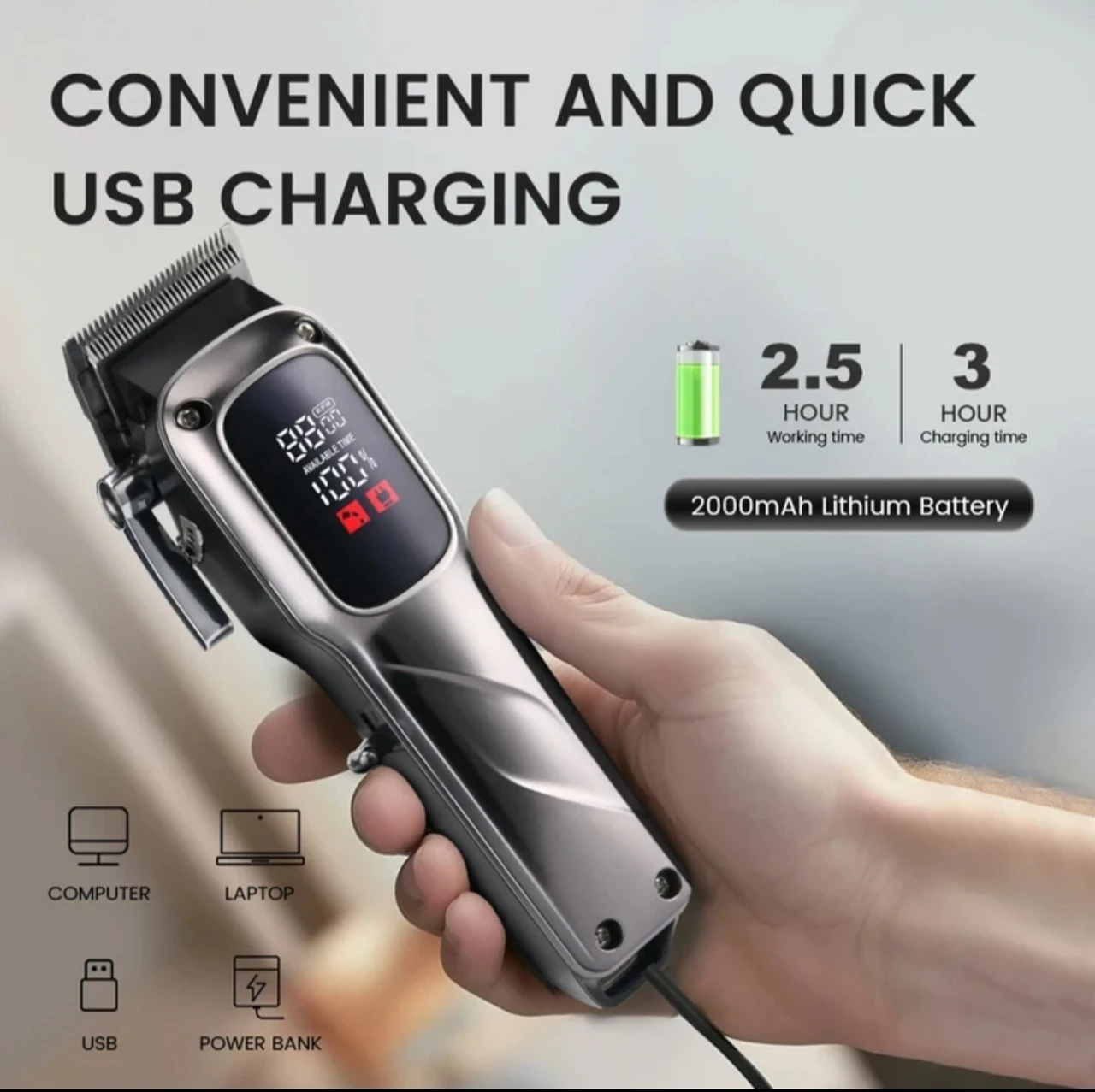 GEEMY- 8051 Professional Hair Clipper Trimmer - 1276 - Tokarri