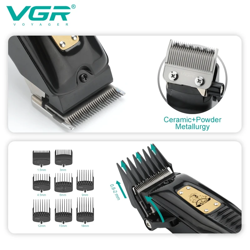 VGR V-651 Hair Clipper Adjustable Hair Trimmer - 1303 - Tokarri