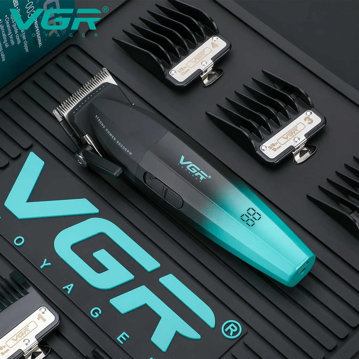 VGR V-003 Professional Hair Clipper For Men, (Black/gold) - 1343 - Tokarri