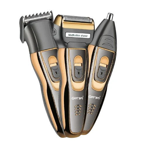 Gemei Gm-595 3 In 1 Double Battery Cordless Nose Hair Trimmer Grooming Kit - Tokarri
