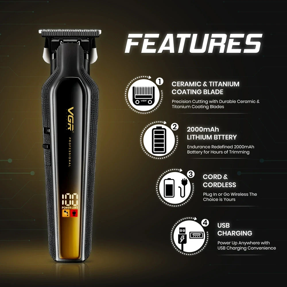 VGR V-930 Professional Cord/Cordless Hair Trimmer - 1385 - Tokarri