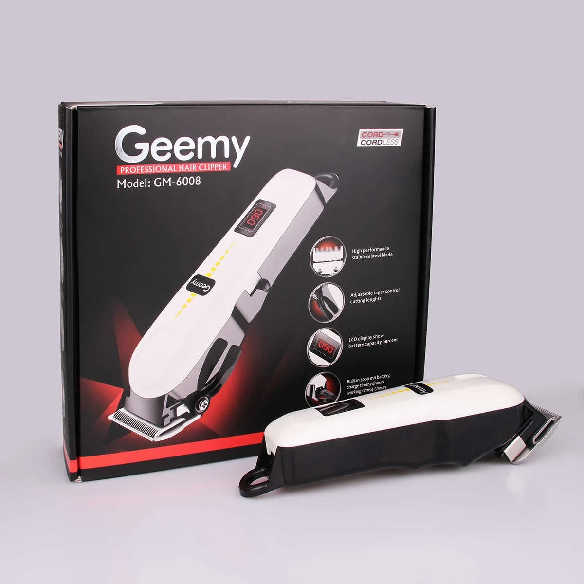 GEEMY Gm 6008 Professional Hair Clipper Rechargeable Hair Trimmer - 1394 - Tokarri