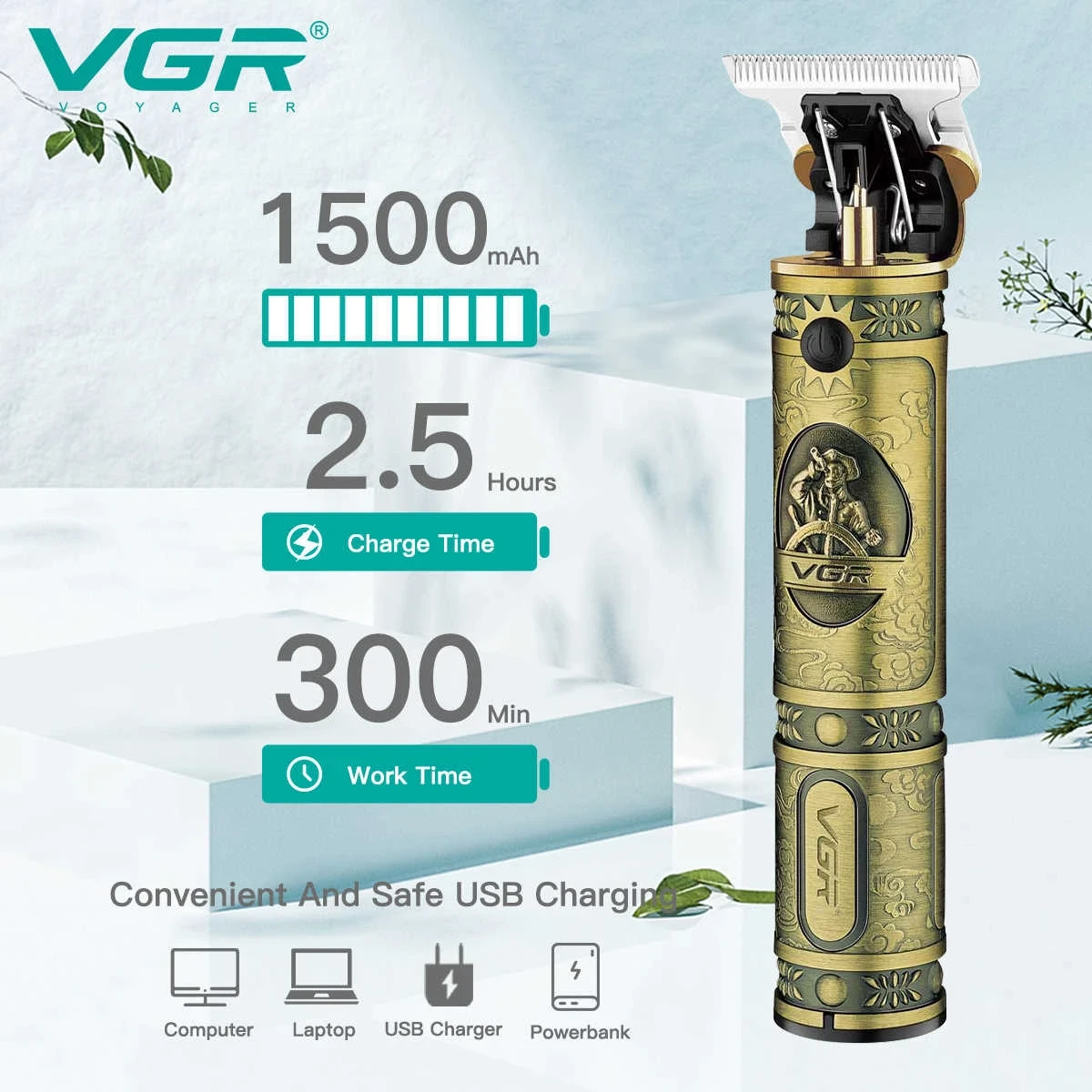 VGR V-085 Cordless Zero Cutting Manscaped Trimmer - 1399 - Tokarri