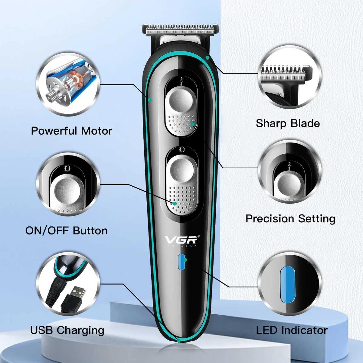 VGR V-055 Re-Chargable Hair Trimmer/Shaver - 1407 - Tokarri