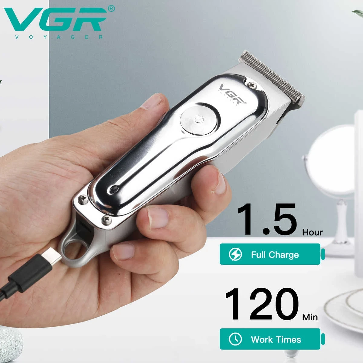 VGR 071 Professional Rechargable Hair Trimmer - 1410 - Tokarri