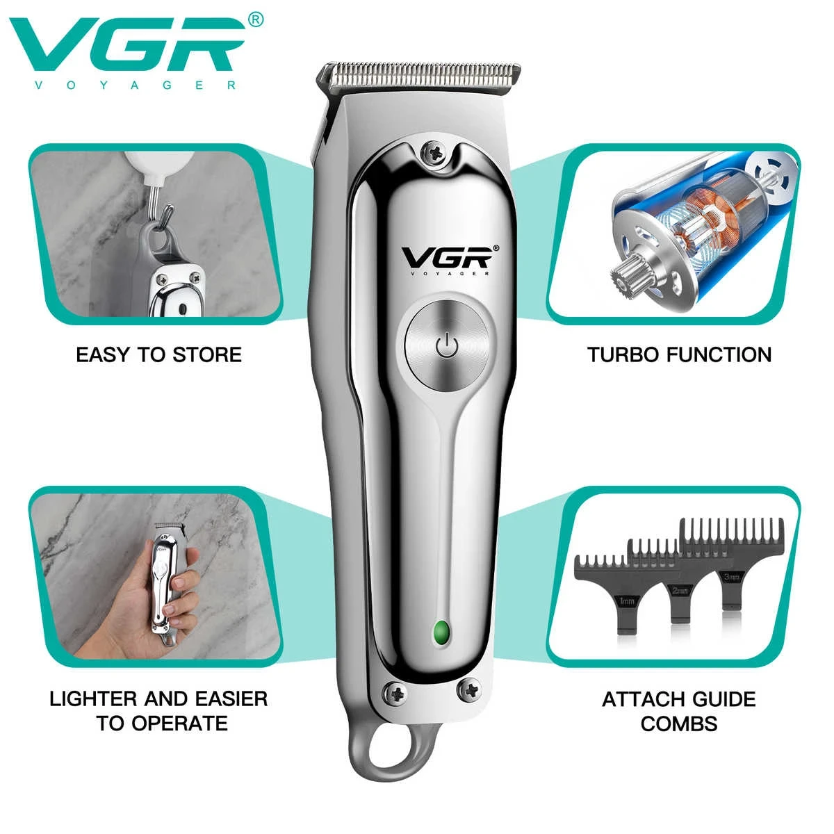 VGR 071 Professional Rechargable Hair Trimmer - 1411 - Tokarri