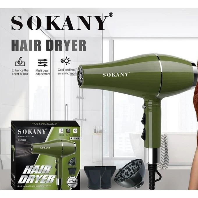 SOKANY SK-14006 Hair Dryer 1800W | Professional Salon Quality Hair Dryer for Men - 1415 - Tokarri