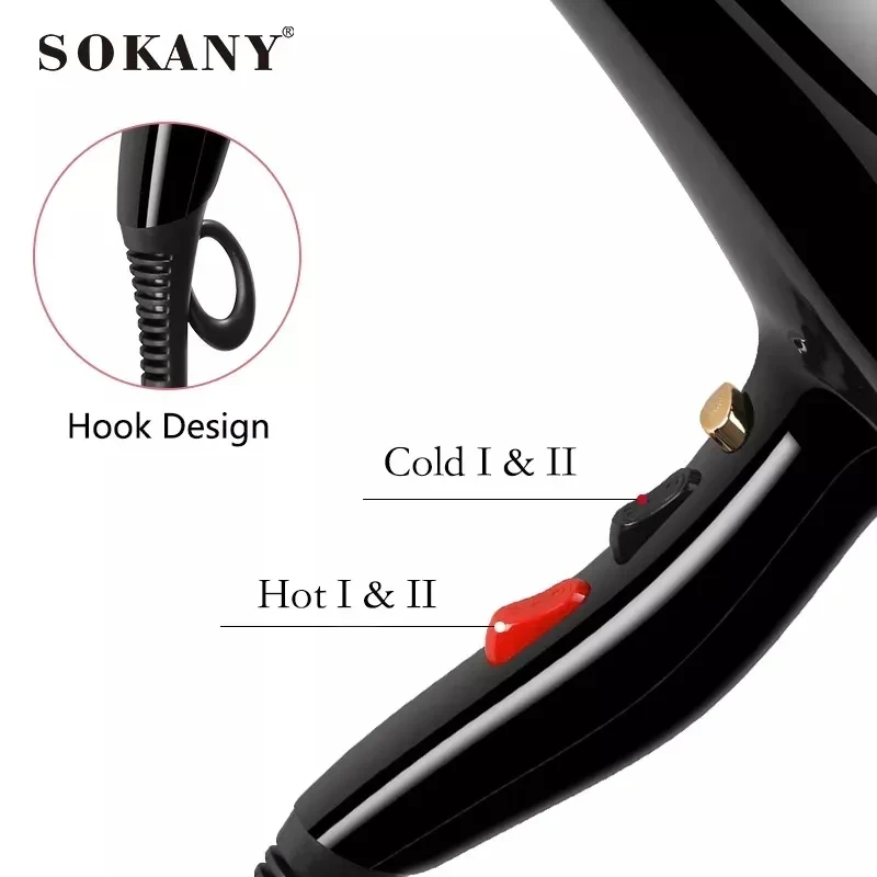 Sokany SK-2213 High Power Hair Dryer | Dual Speed & Air Quality Control - 1421 - Tokarri