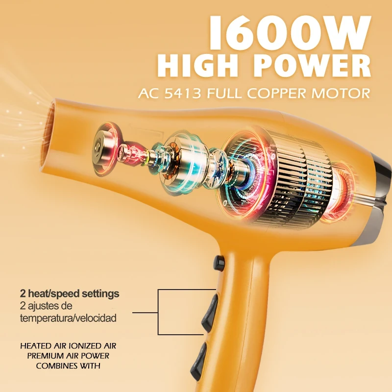 DSP 37006 Professional Portable Hair Dryer and Salon Quality Blow Dryer for Home - 1433 - Tokarri